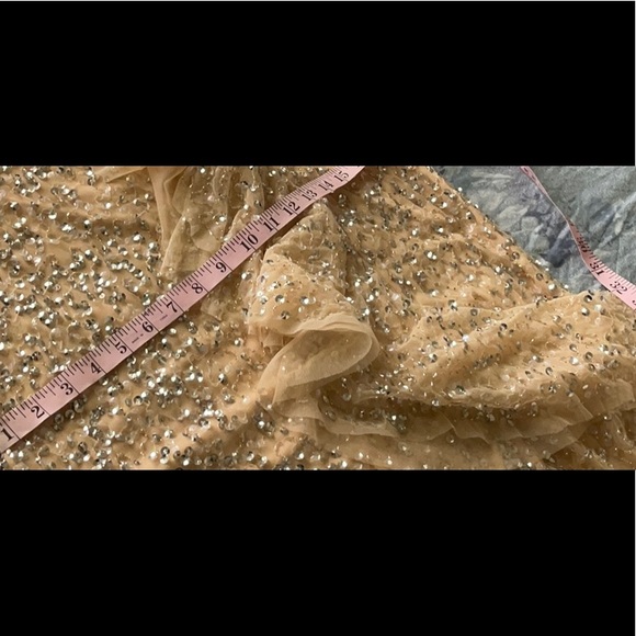 Mac Duggal Sequin Ruffle Asymmetric
Neck Tulle Gown/with Flutter Cap Sleeves - Picture 14 of 14